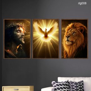 01 kit 03 quadros decorativos deus santissima trindade rlg008